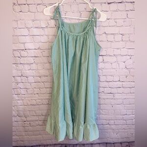 Green Striped Sleeveless Dress